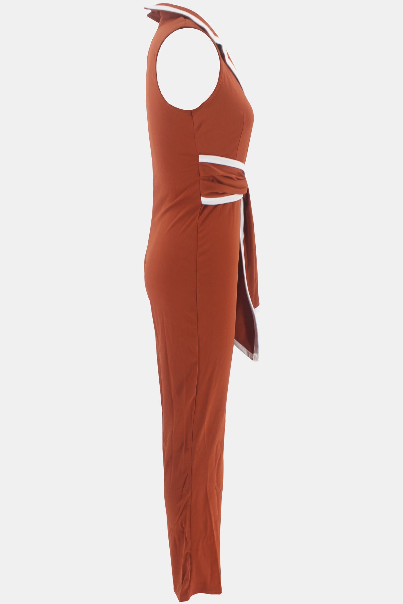 Summer Women's Fashionable V-Neck Chic Elegant Sleeveless Wide Leg Jumpsuit 59