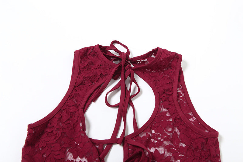 Summer fashion sexy low-cut lace Patchwork two piece shorts set for women 19