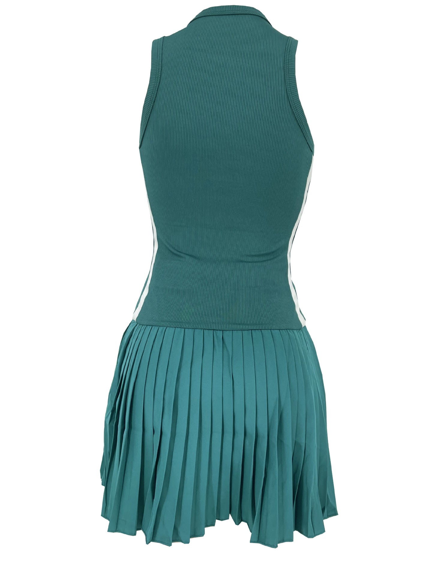 Women Summer Ribbed Casual Sleeveless Pleated Dress 13