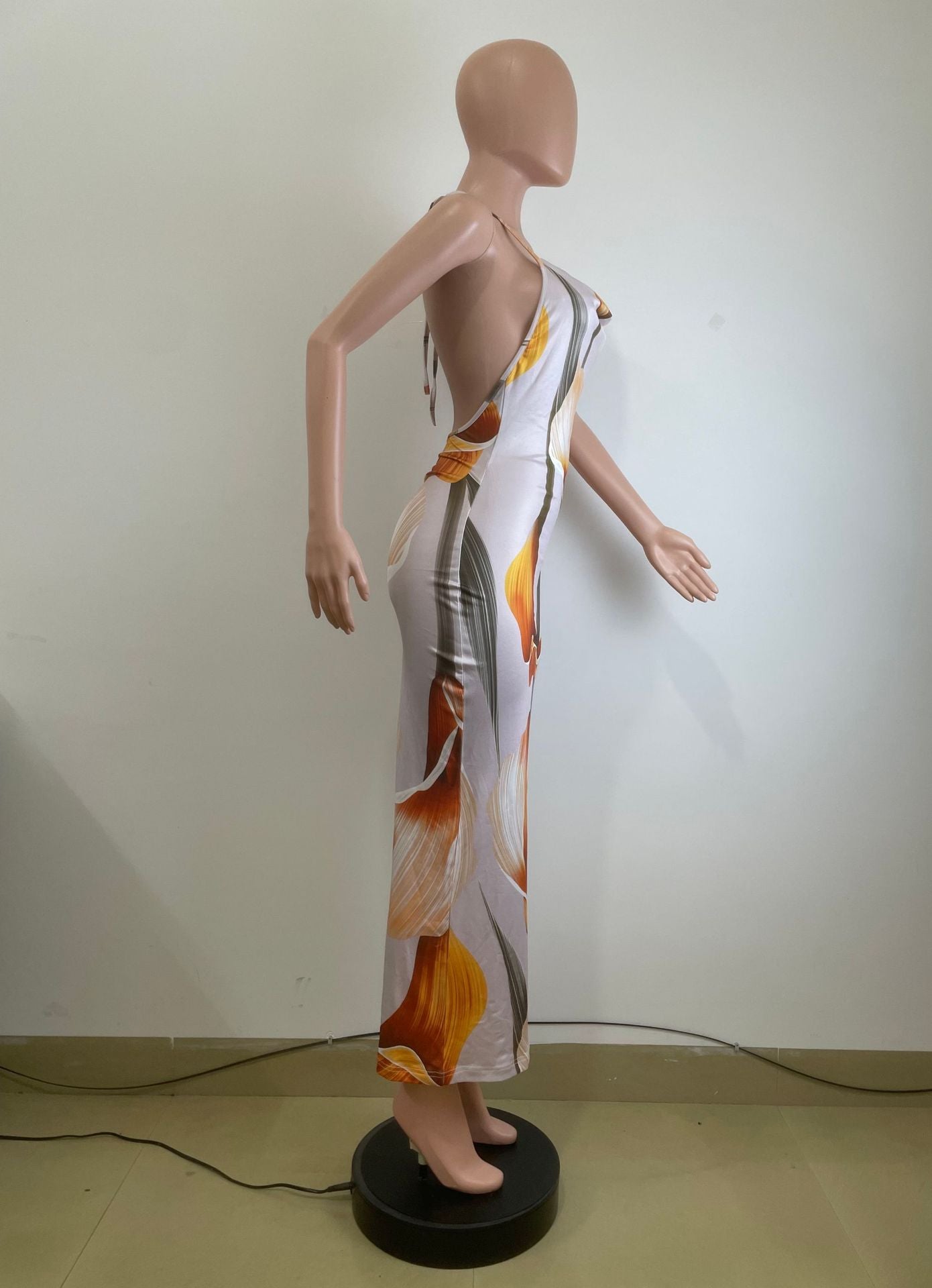 Women's Summer Fashion Print Chic Halter Neck Dress 7