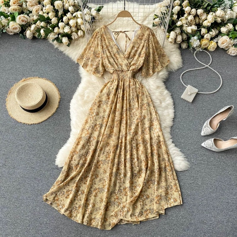 Women Summer Sexy V-Neck Beach Holidays Dress 15