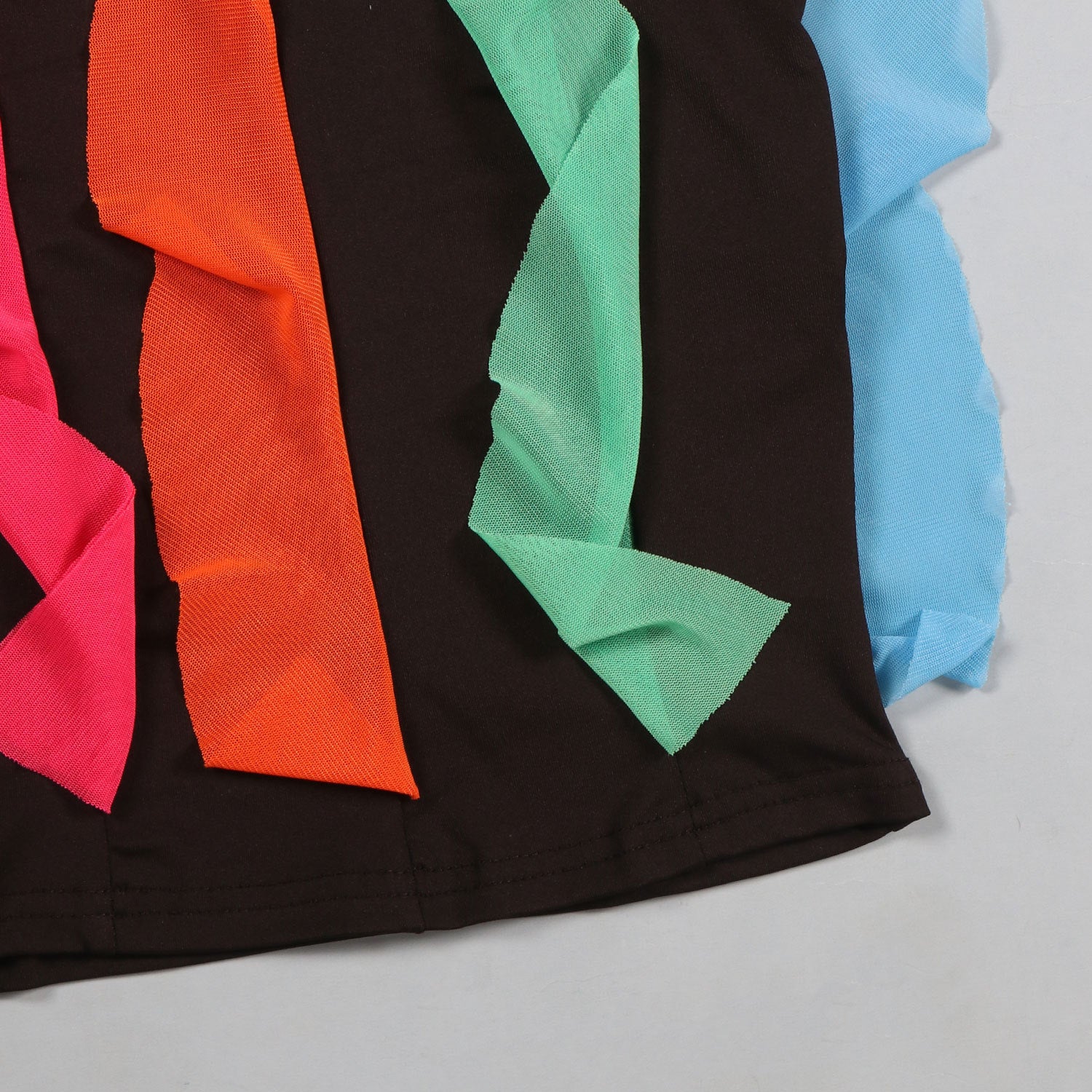 Women Contrasting Ruffles Line Irregular Mini Dress 61