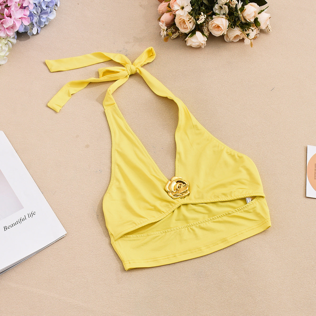 Women sexy cutout sexy top patchwork skirt two-piece set 9