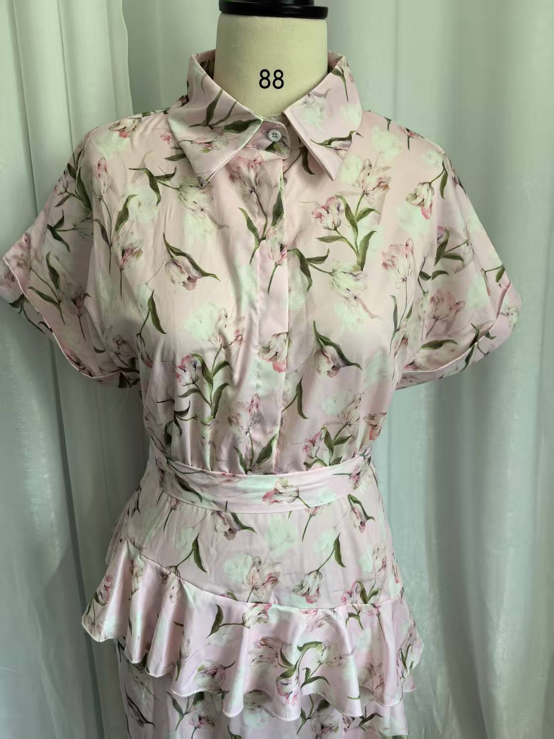 Women Printed ruffled, irregular, sexy dress 7