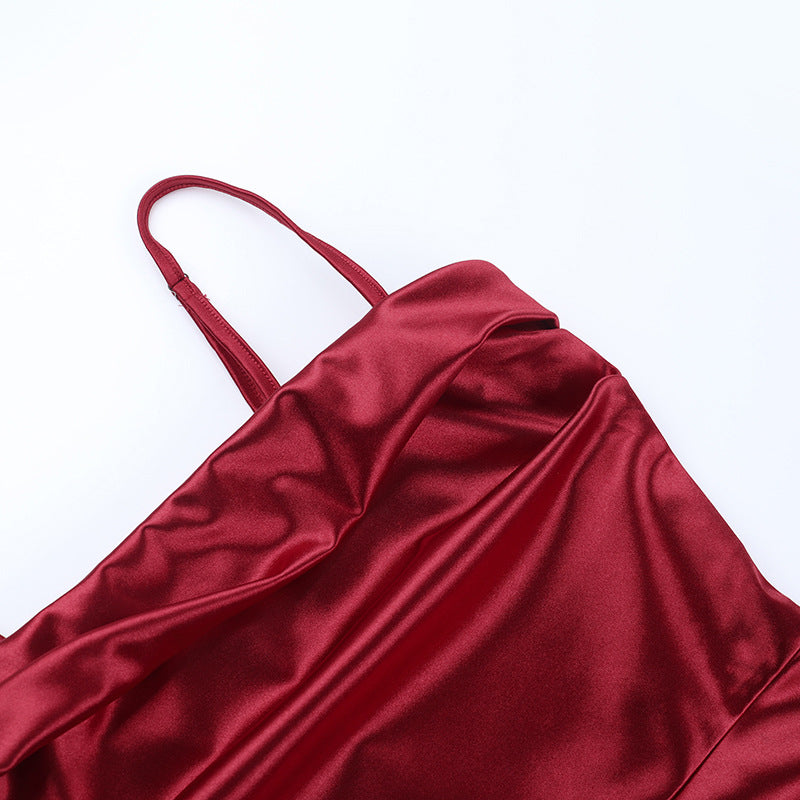 Solid Color Strap Mini Party Dress Cocktail Dress 16