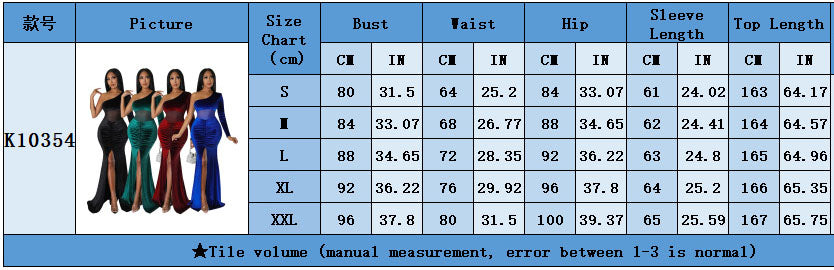 Women'S Fall/Winter Slash Shoulder Ruched Slit Solid Color Mermaid Dress 17