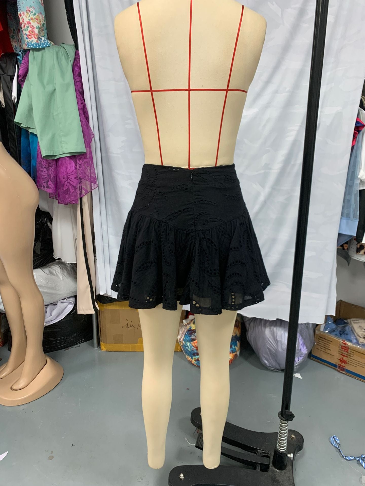 Women black lace skirt 7