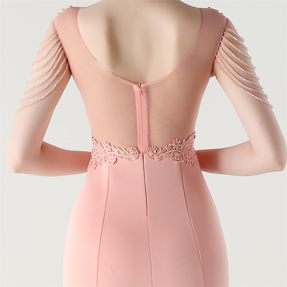 Women lace Beaded Lace-Up Formal Party evening dress 18