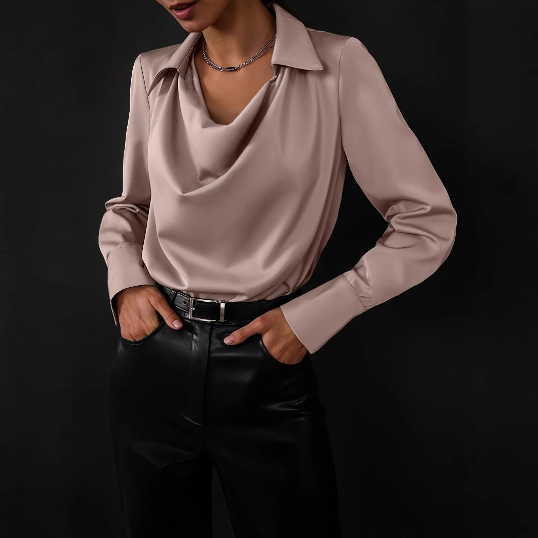 Women Fall Long Sleeve Solid Top Shirt 8