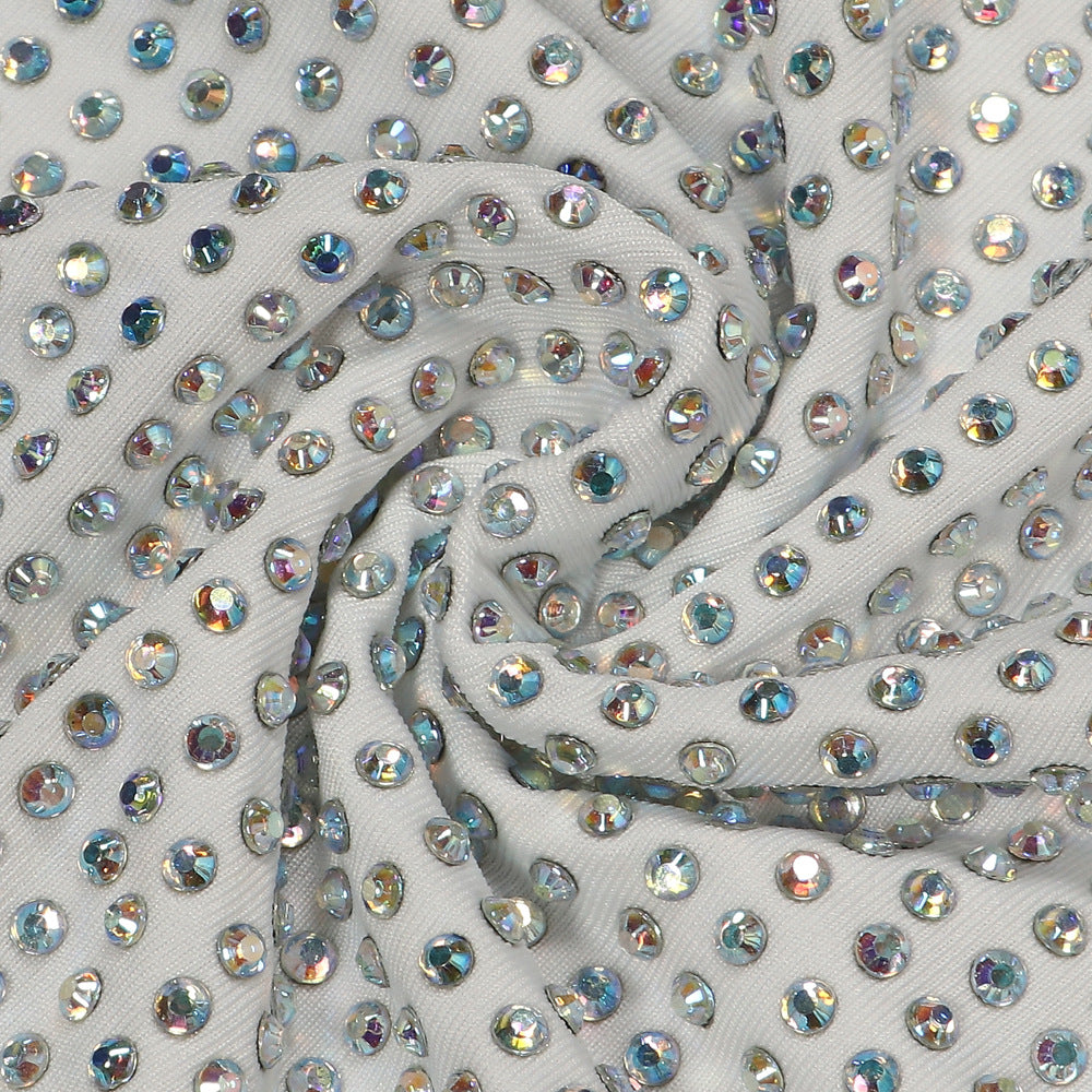 Sexy diamond-encrusted deep V-wrapped chest strap two-piece skirt set 57