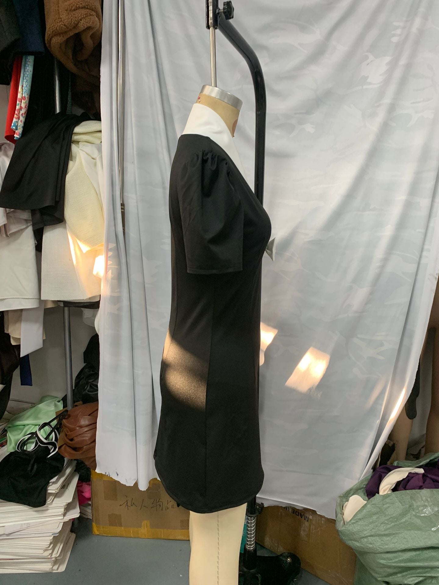 Women's Summer Chic V Neck Trendy Black Dress 5