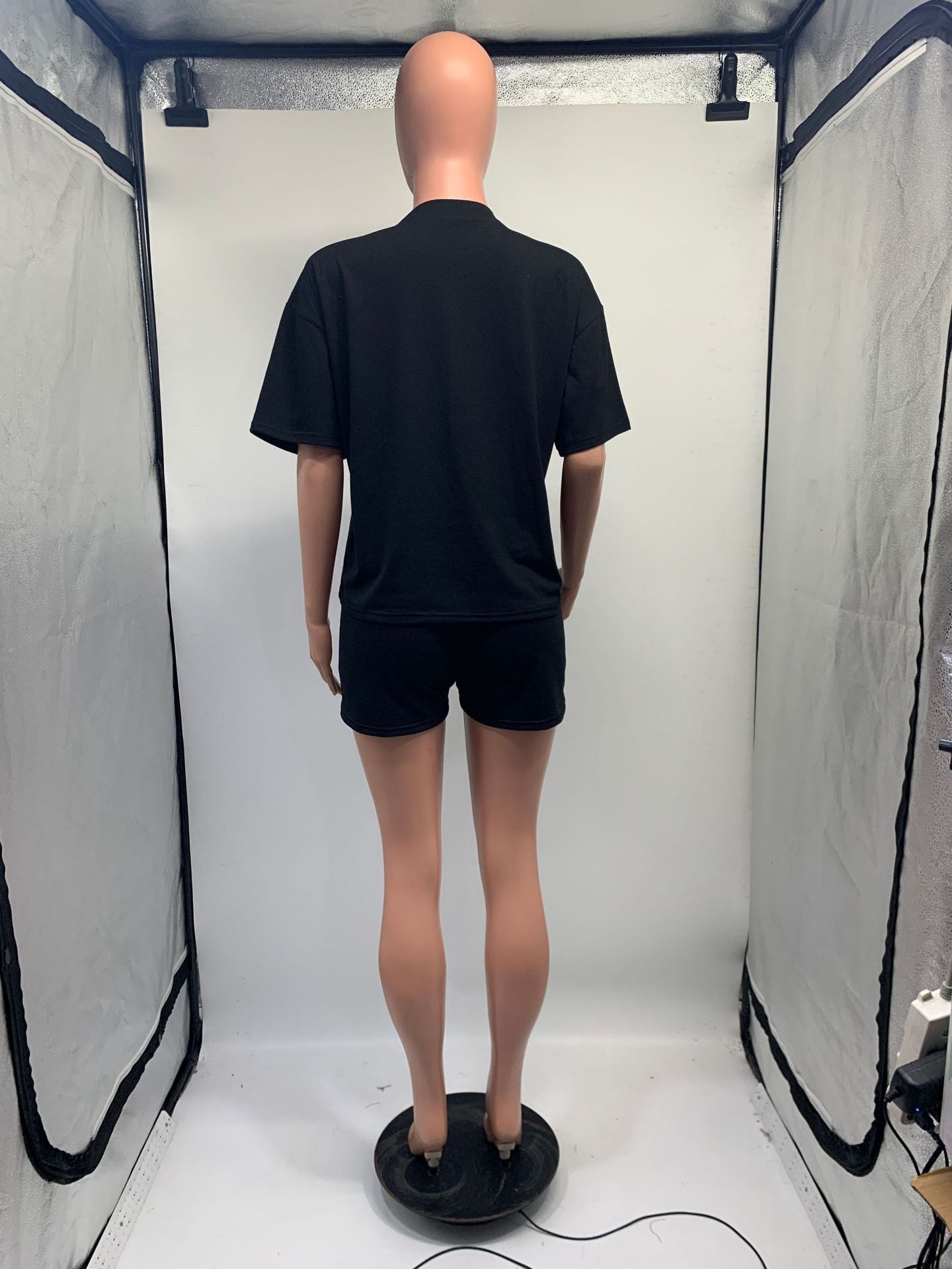 Women's Printed Round Neck Short Sleeve Shorts Two-Piece Set 11