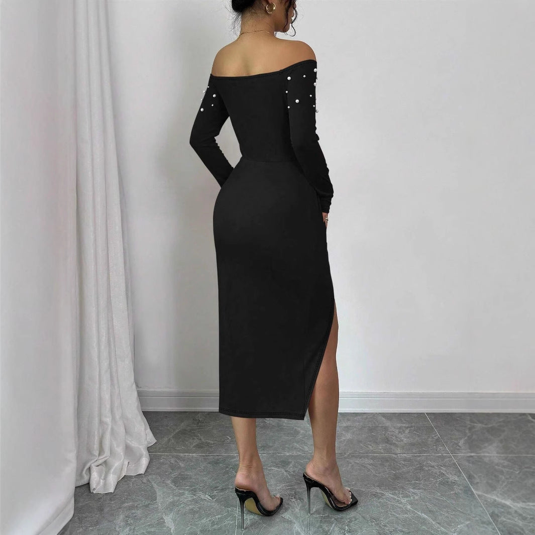 Women summer strapless slit dress 7