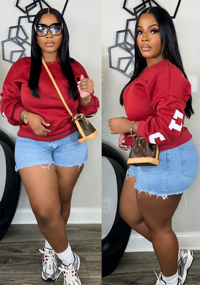 Fashionable Women's Letter Solid Color Hoodies