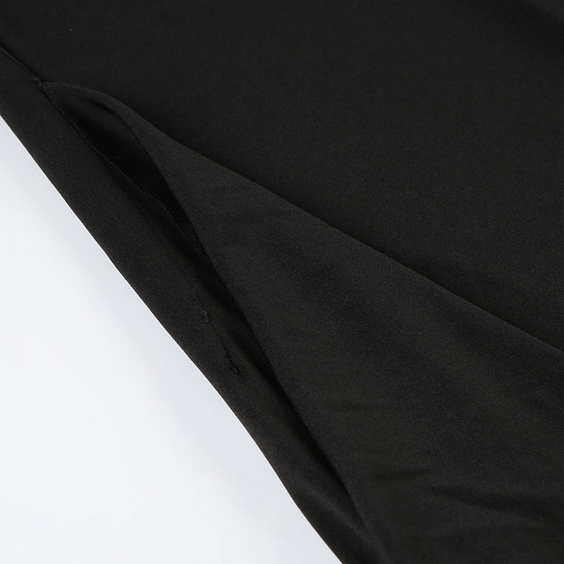 summer Women's elegant contrast color Strapless sexy split fashion Chic long dress 15