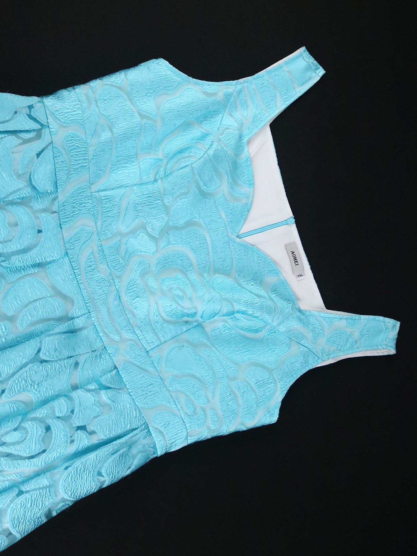 Women's Sexy V-Neck Strap Jacquard High-Waist Elegant Formal Party A-Line Dress 10