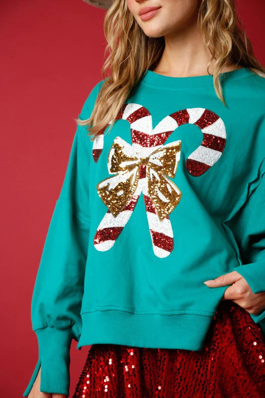 Christmas Women Sequin Long Sleeve Top