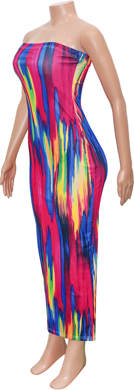 Summer Fashion Chic Elegant Floral Print Sleeveless Long Dress 13