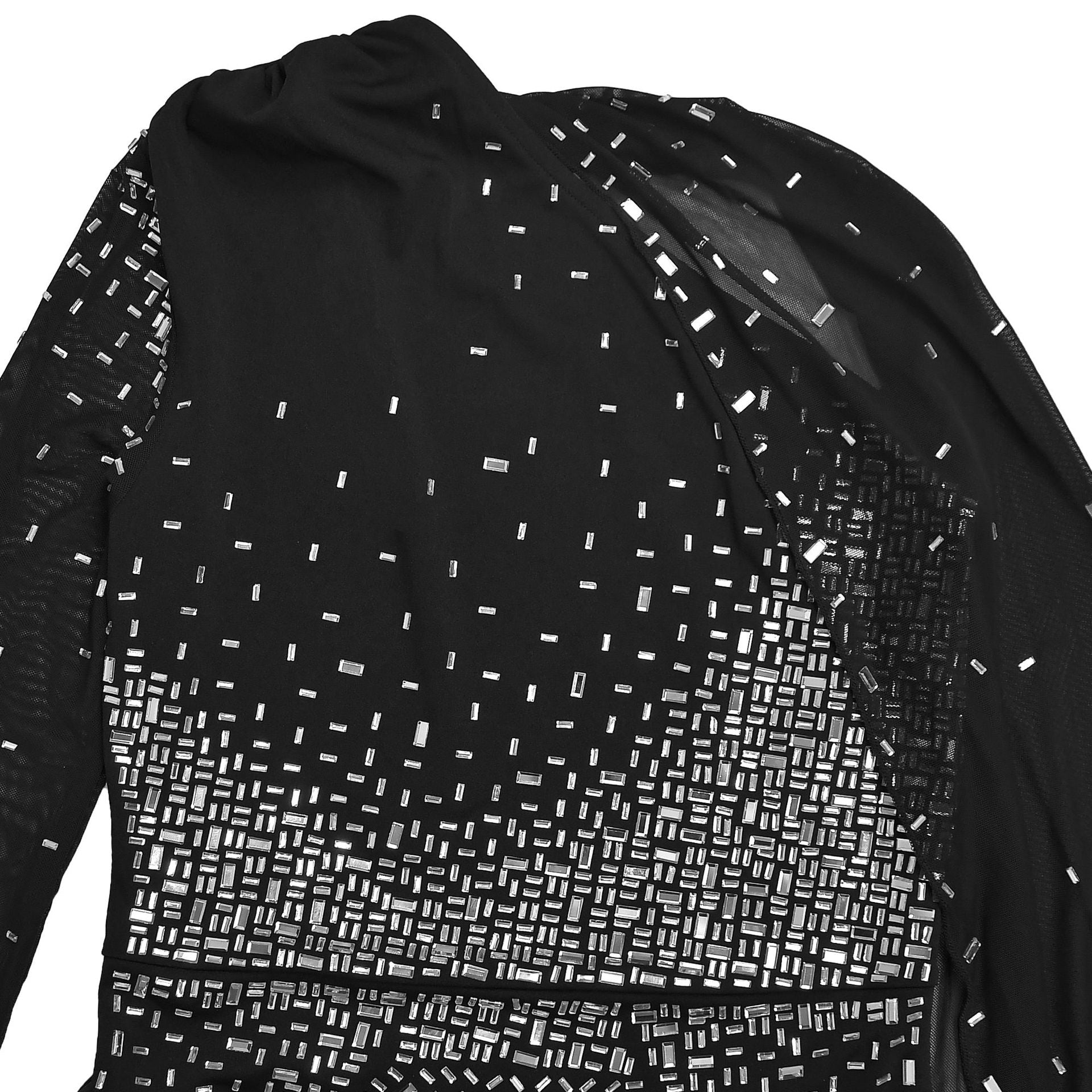 Women Sexy Mesh Beaded Bodycon Dress 16