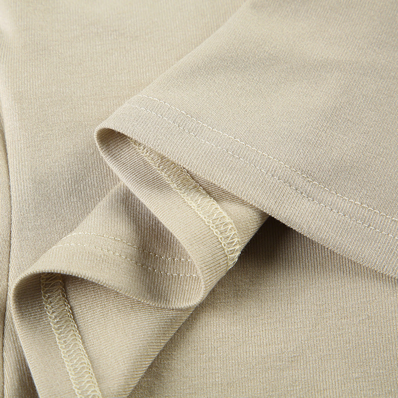 Slim Sports Basic Stand Collar Short Sleeve t-shirt Sports Casual Zipper Top 14