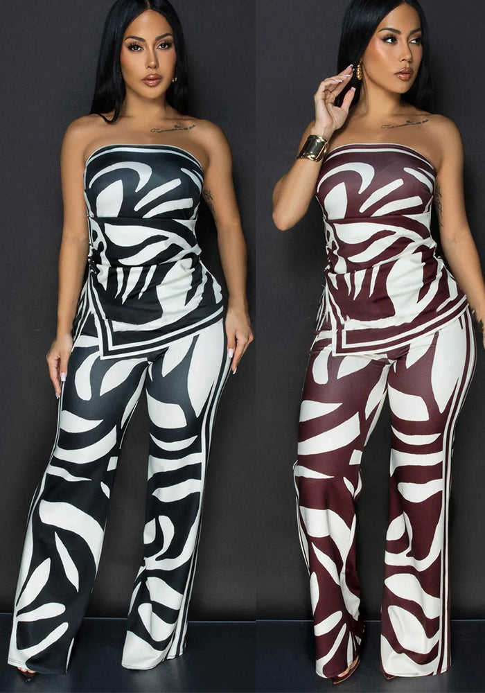 Women Sexy Print Two Piece Set