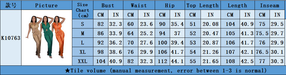 Fashion Women's Sleeveless Slit Pleated Casual Two-Piece Pants Set 14