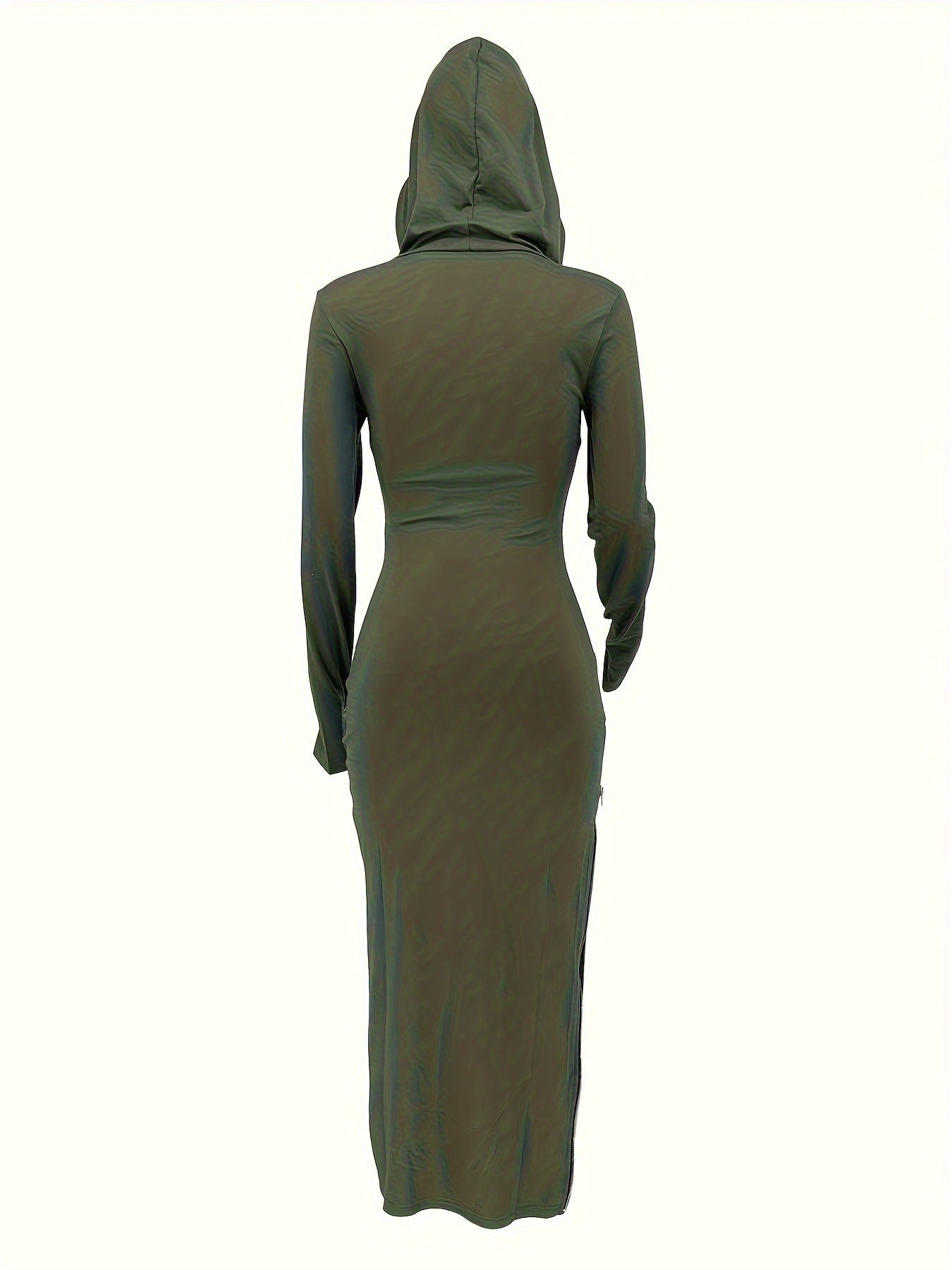 Women Casual Solid Hooded Dress 25