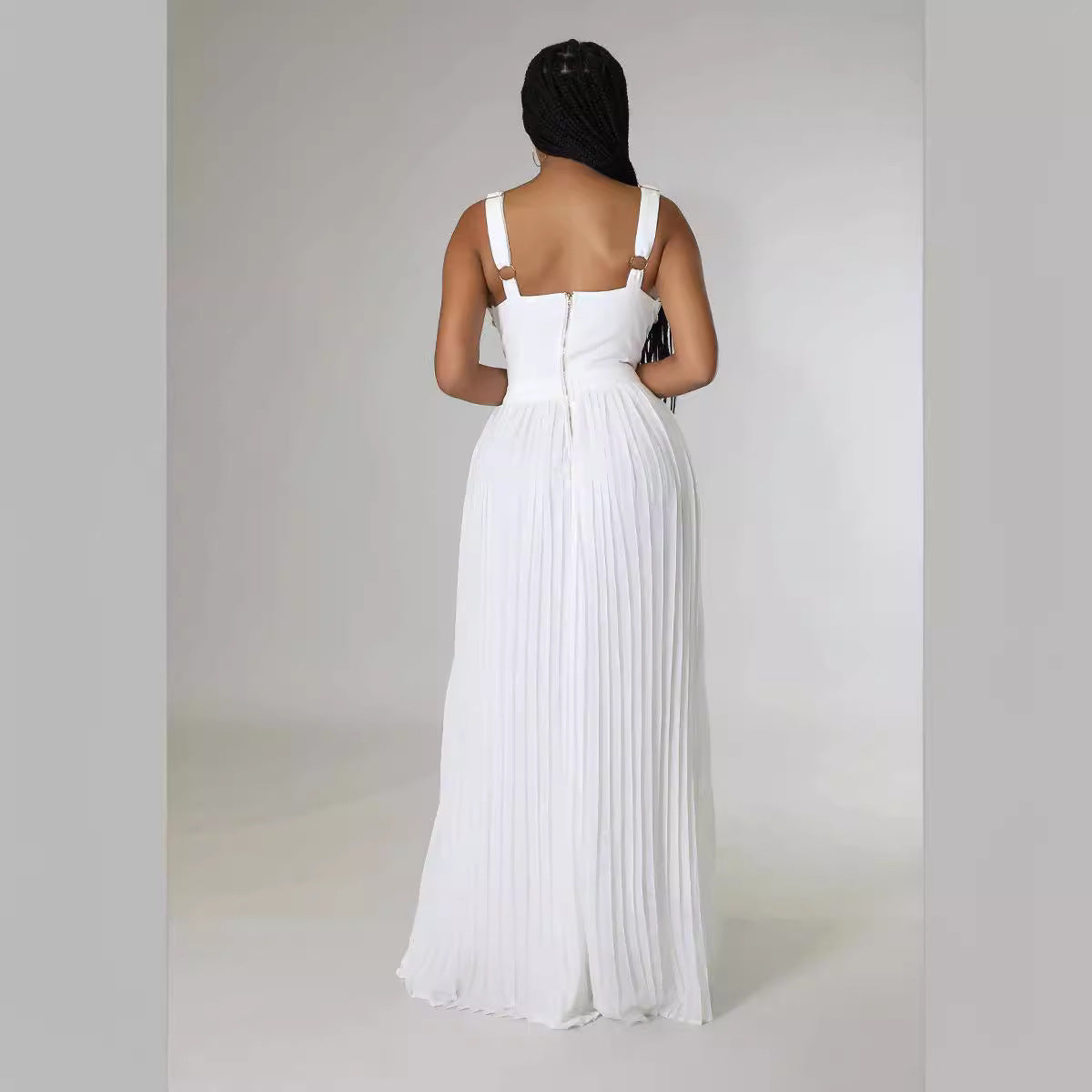 Women sleeveless solid sexy v-neck jumpsuit 4