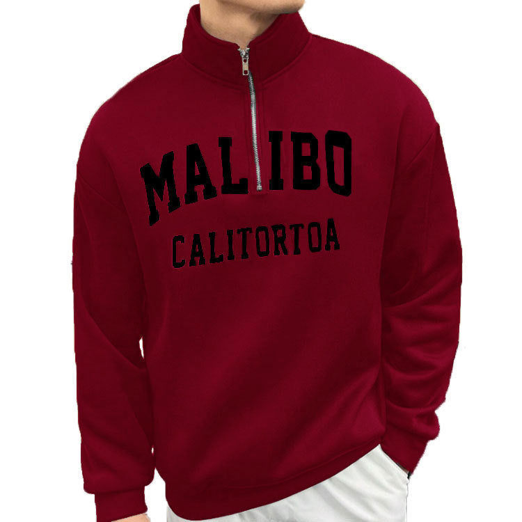 Men's Half-Zip Loose Casual Stand Collar Top 7