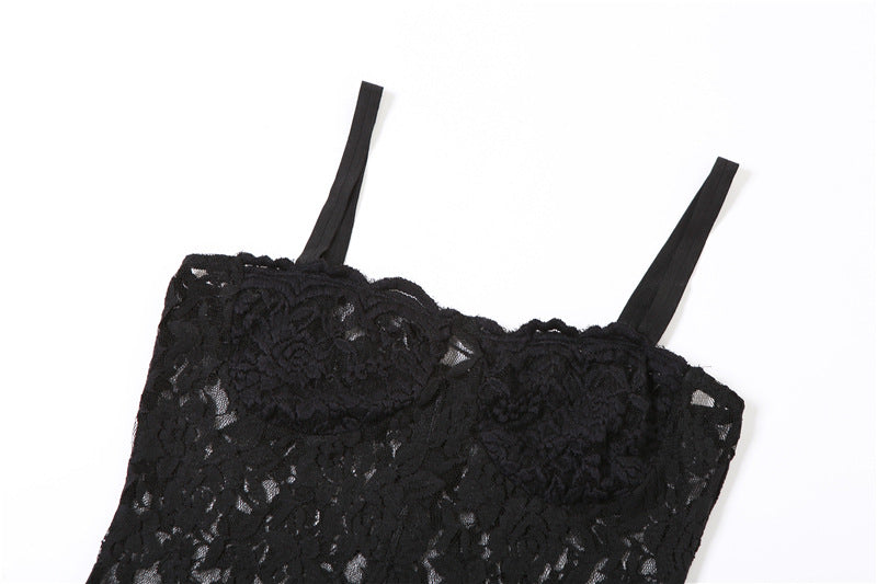 Summer Women's Fashion Sexy See-Through Lace Straps Slim Dress For Women 12