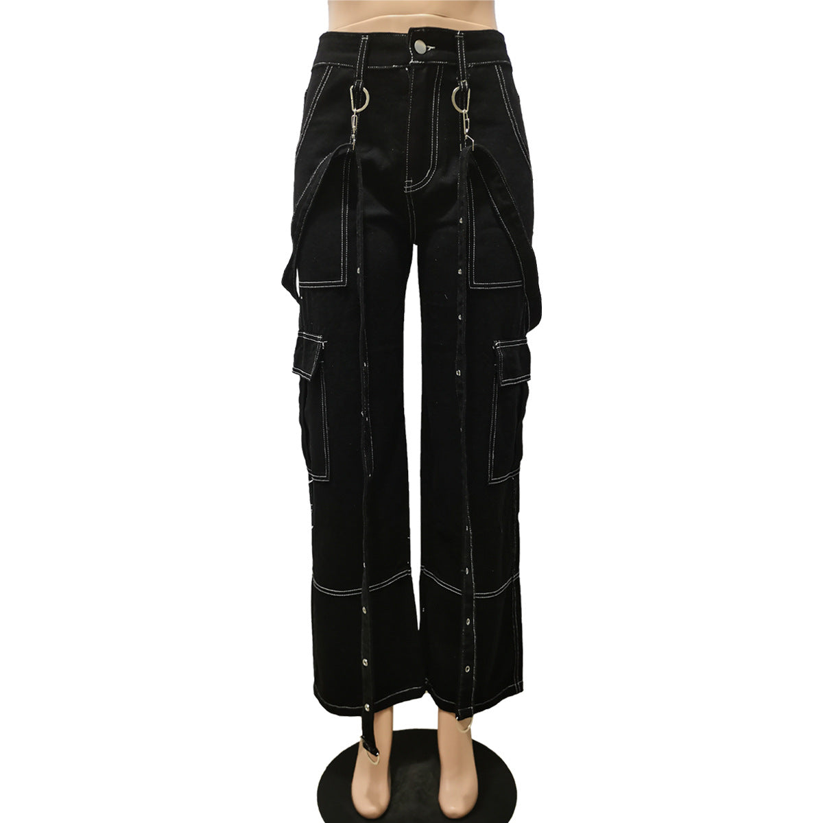 WomenCasual Accordion Baggy Denim Pants 10