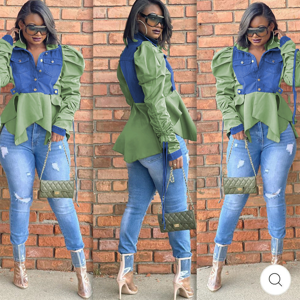 Women's Patchwork Denim Top Jacket 3