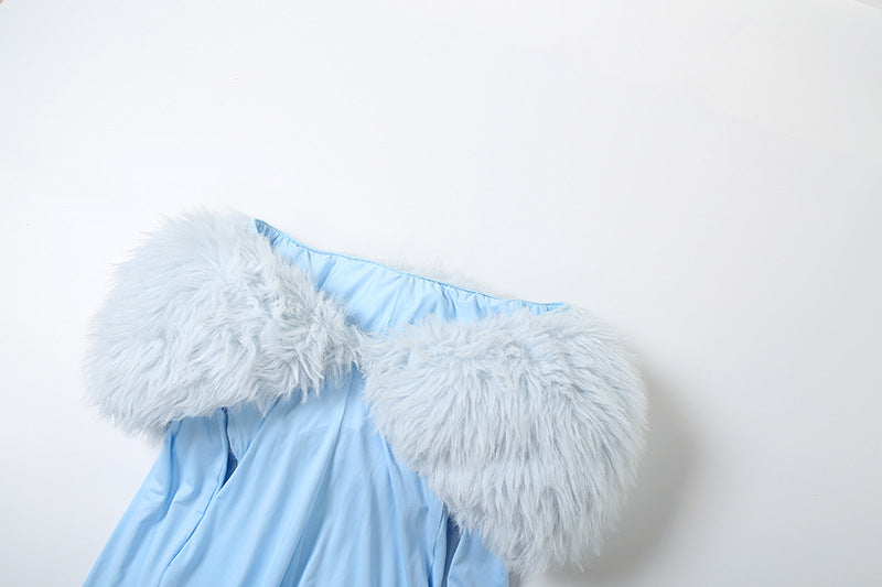 Women Autumn Furry Patchwork Jumpsuit 14