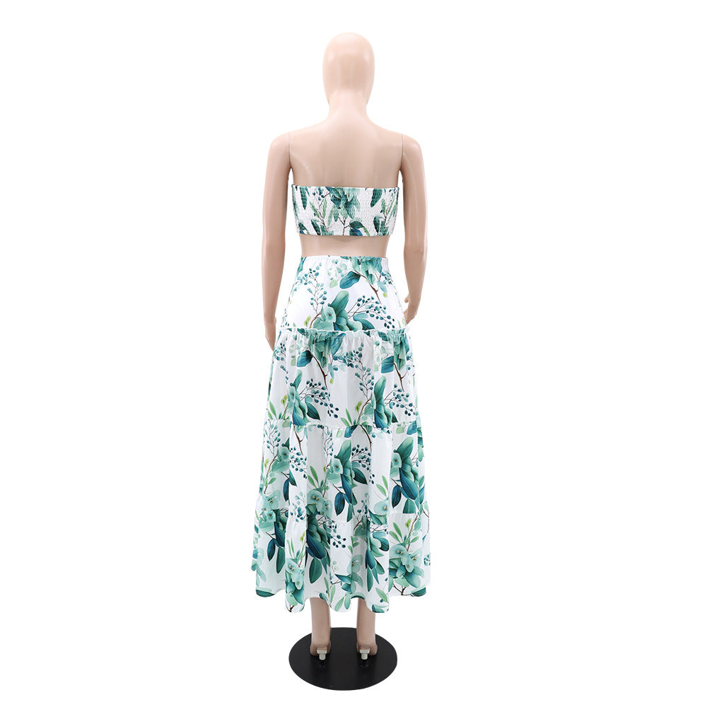 Women Printed Strapless Summer Dress 6