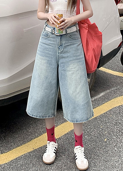 Women Loose Denim Wide Leg Shorts 3