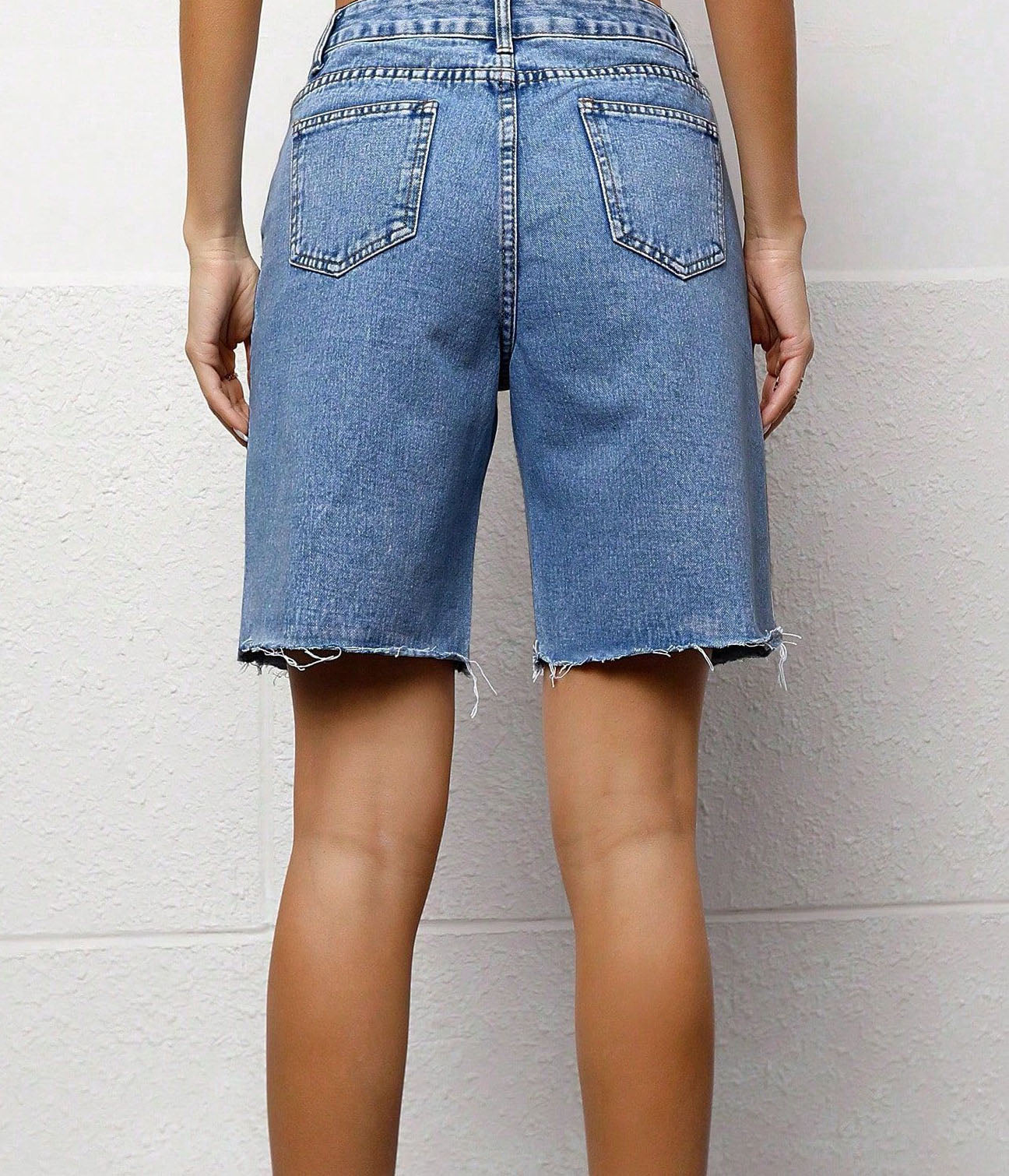 Women Casual Washed Denim Shorts 21