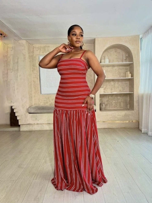 Chic Casual Sexy Low-Back Strap Maxi Dress for Women