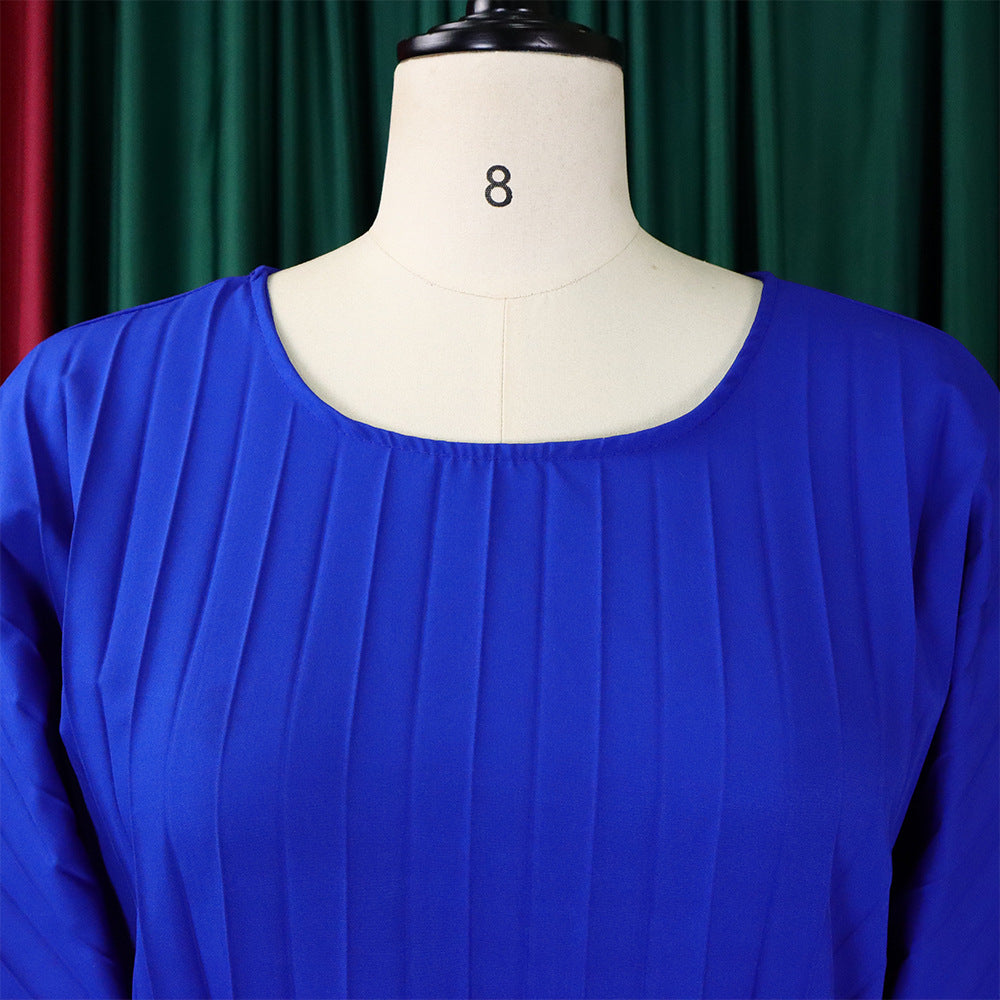 Plus Size Women Summer Loose Casual Shirt and Wide-leg Pants Two-Piece Set 12