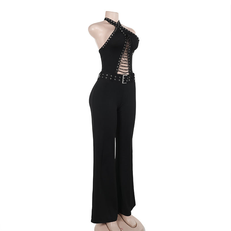 Women autumn Lace-Up sexy Jumpsuit 9