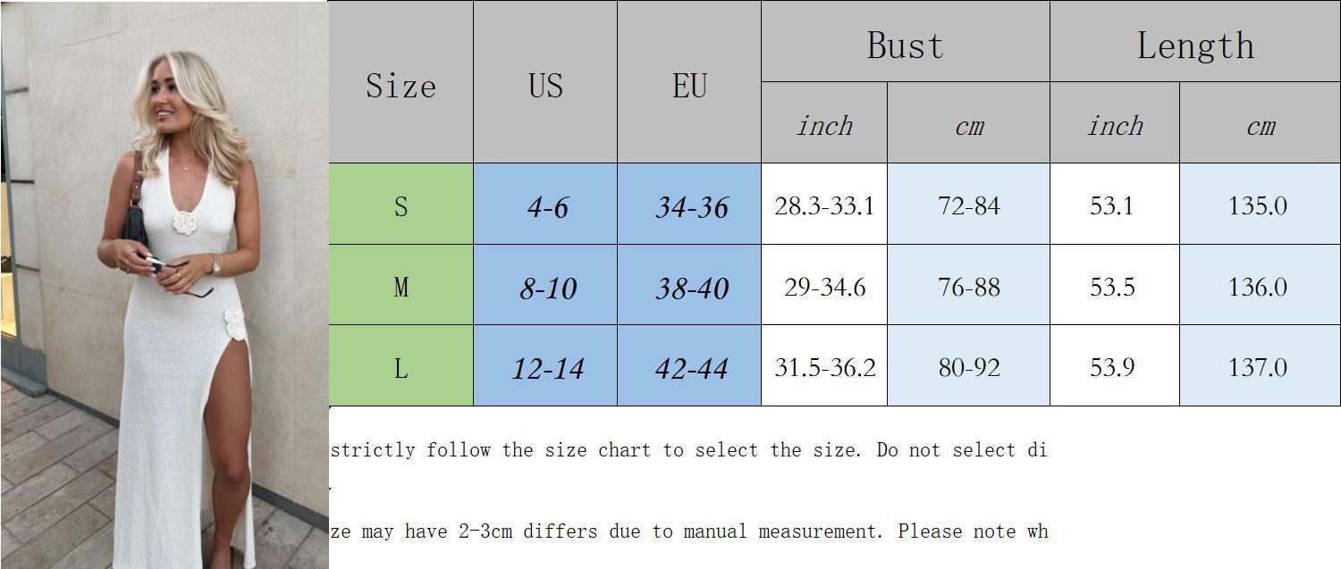 Sexy Deep V Neck Low Back Strap Slit Knitting Dress 9