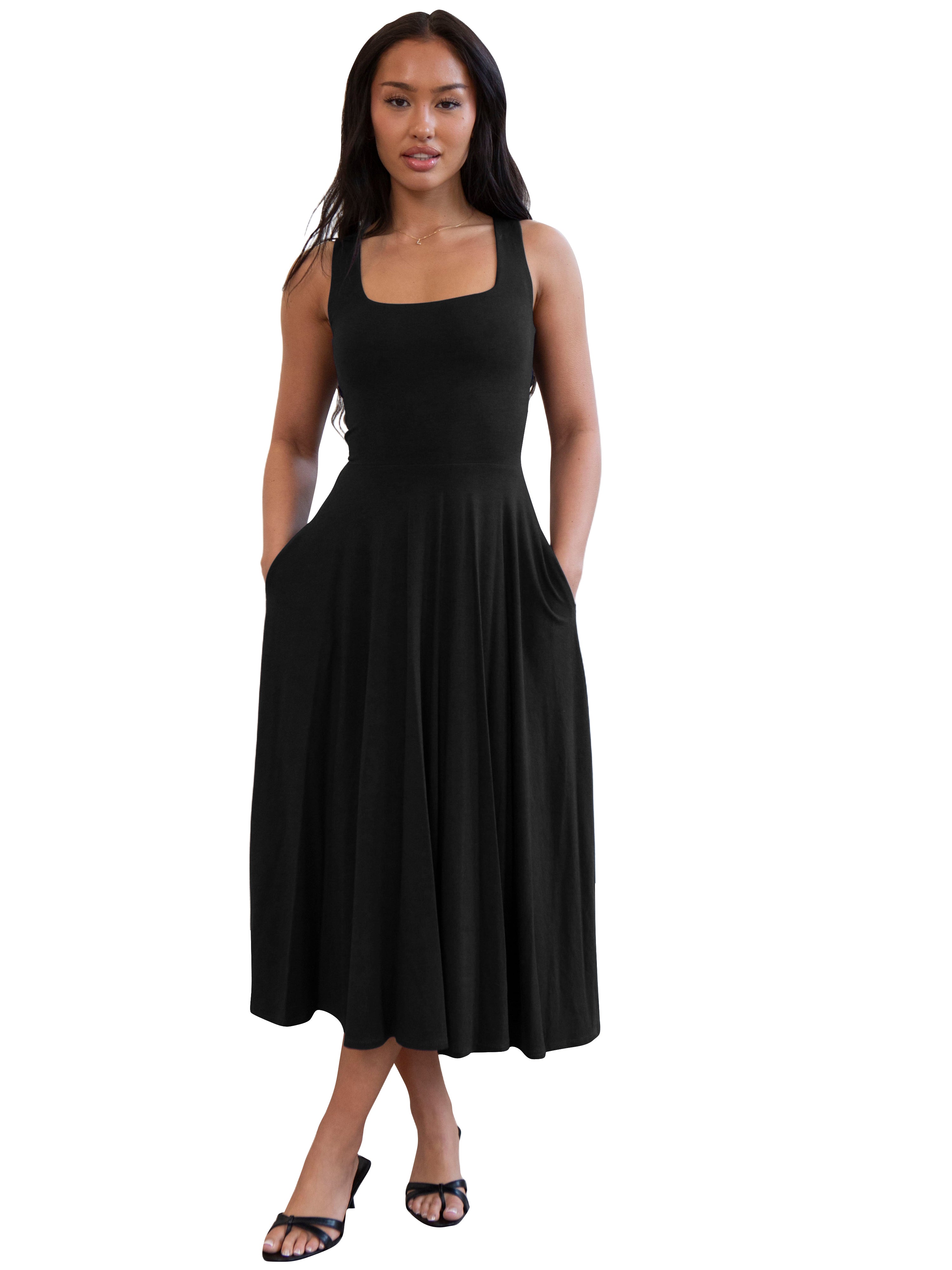 Women Solid Sleeveless Dress 7