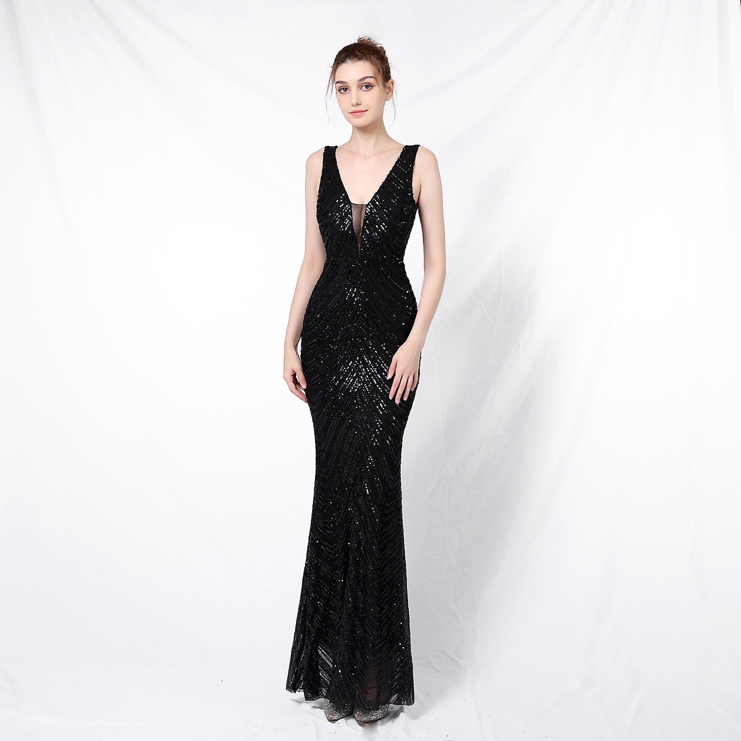 Sequin Fishtail Long Dress Formal Party Evening Dress 10