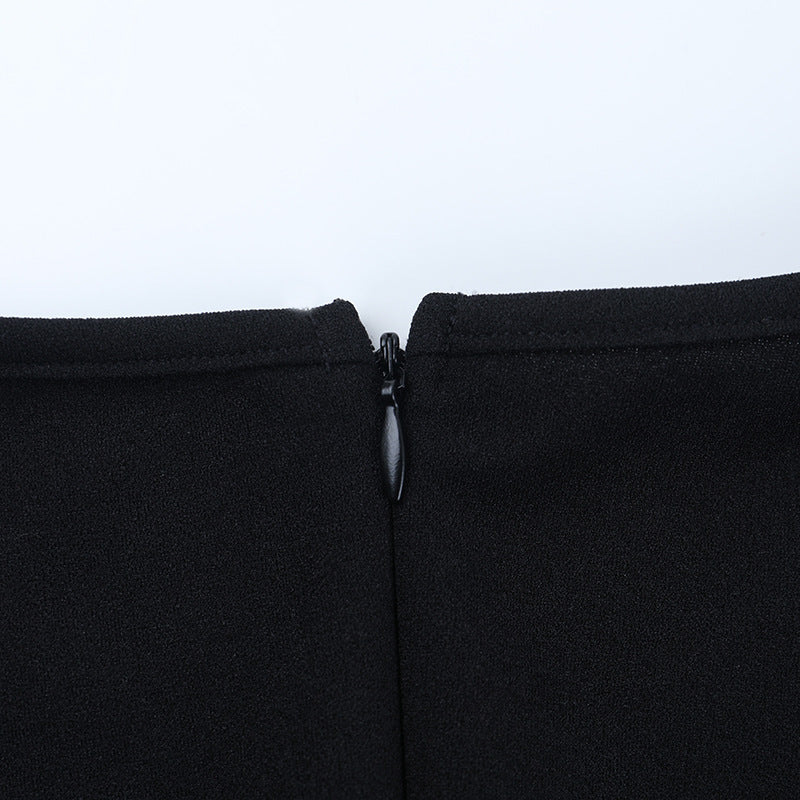 Women Square Neck Sexy Slit Ruffle Long Sleeve Maxi Dress 19