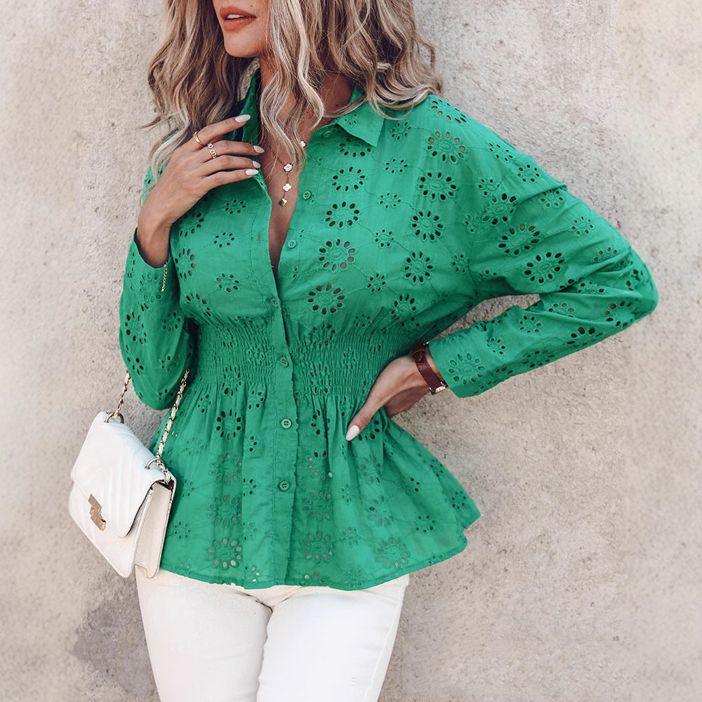 Women's hollow Slim Waist shirt 5