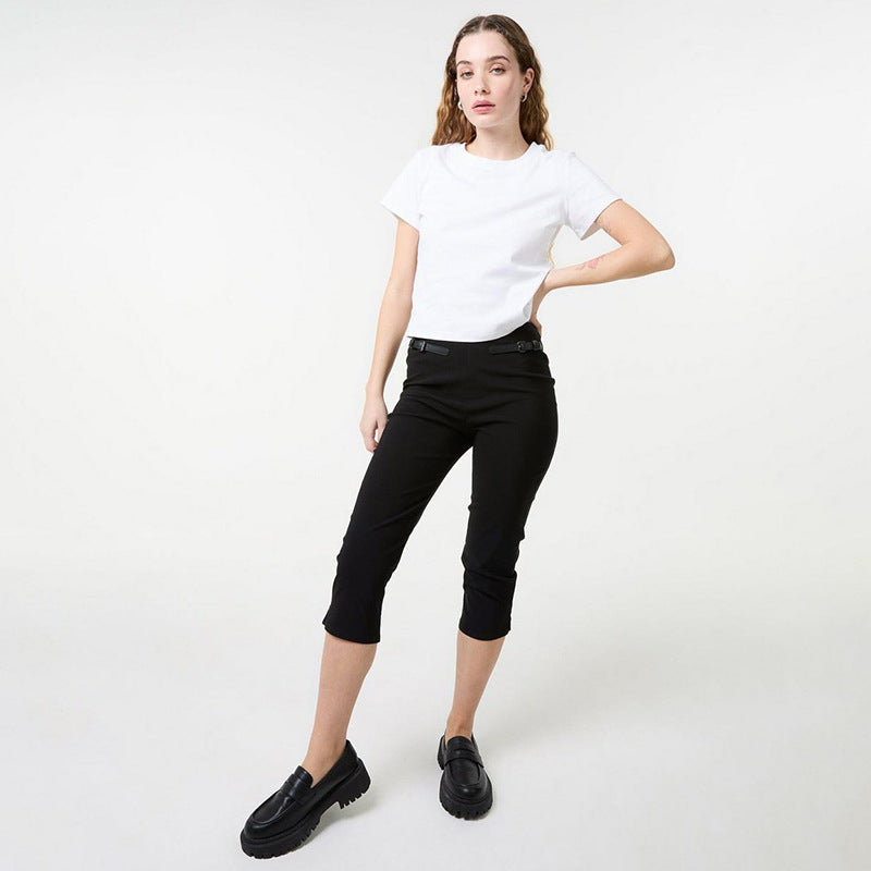 Women's Spring Summer Low-Rise Solid Slim Fitted 7/8 Casual Pants 10