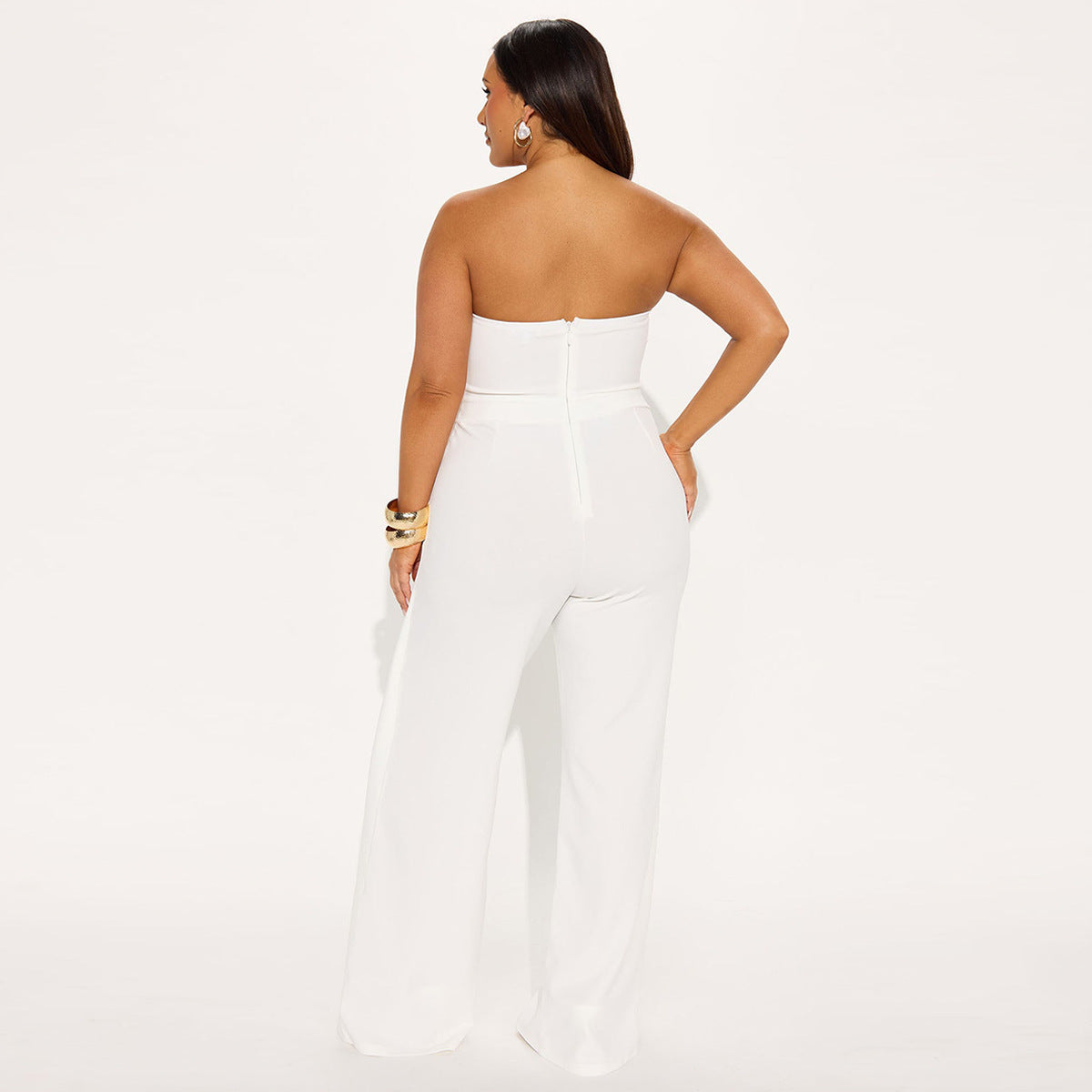 Women Strapless fake two-piece elegant party Jumpsuit 7