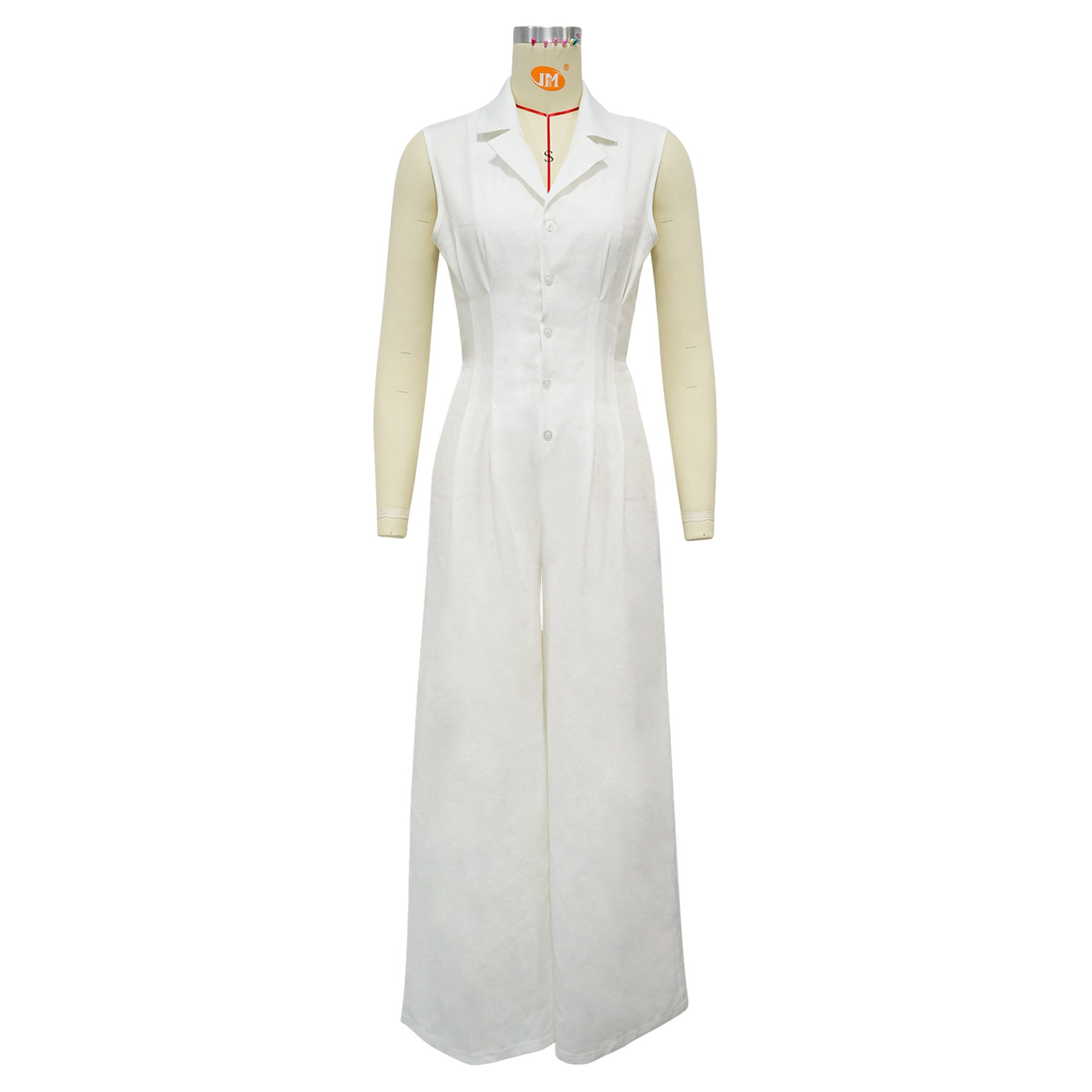 Women Casual Solid Sleeveless Wide Leg Jumpsuits 4