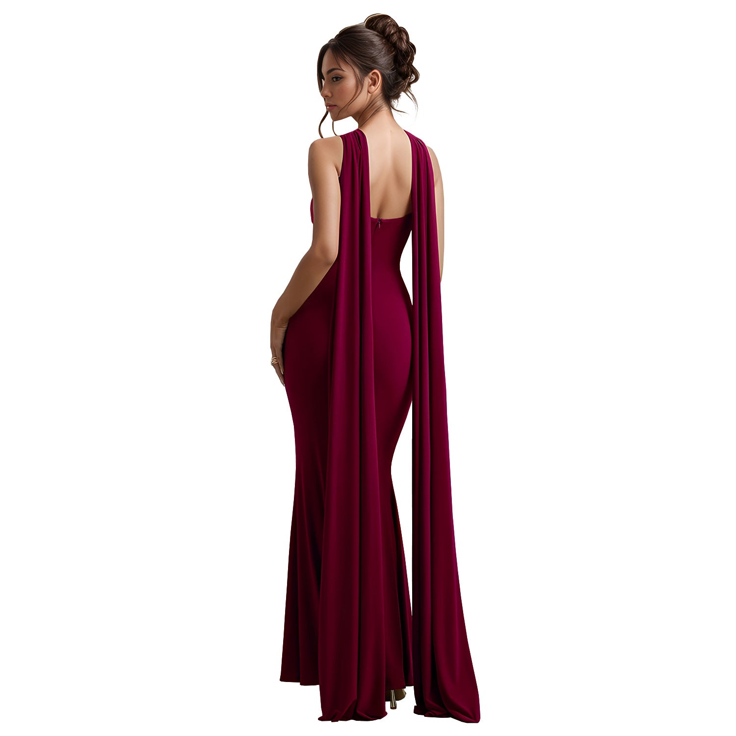 Casual Elegant Ribbon Solid Color Long Dress for Women 16