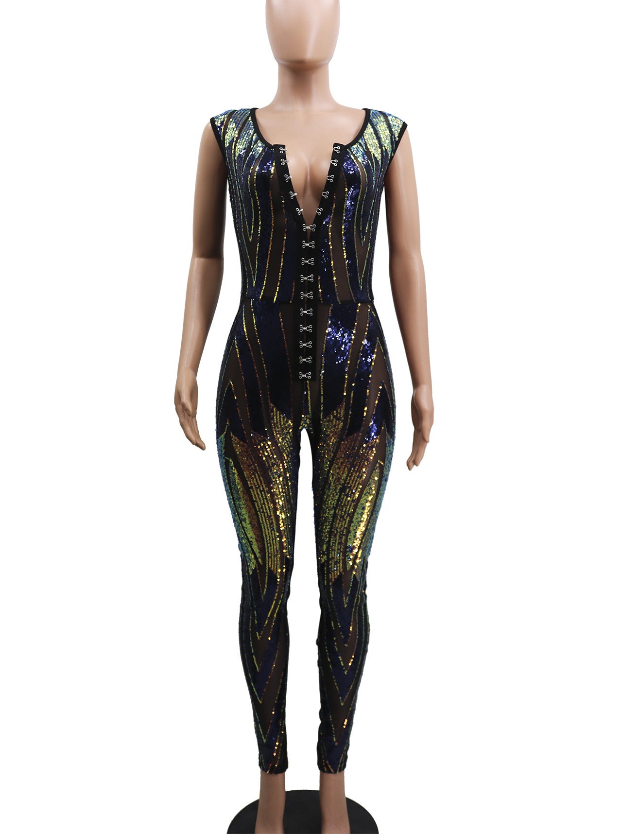 Spring And Summer Women 's Clothing Sexy Sequin Jumpsuit 9