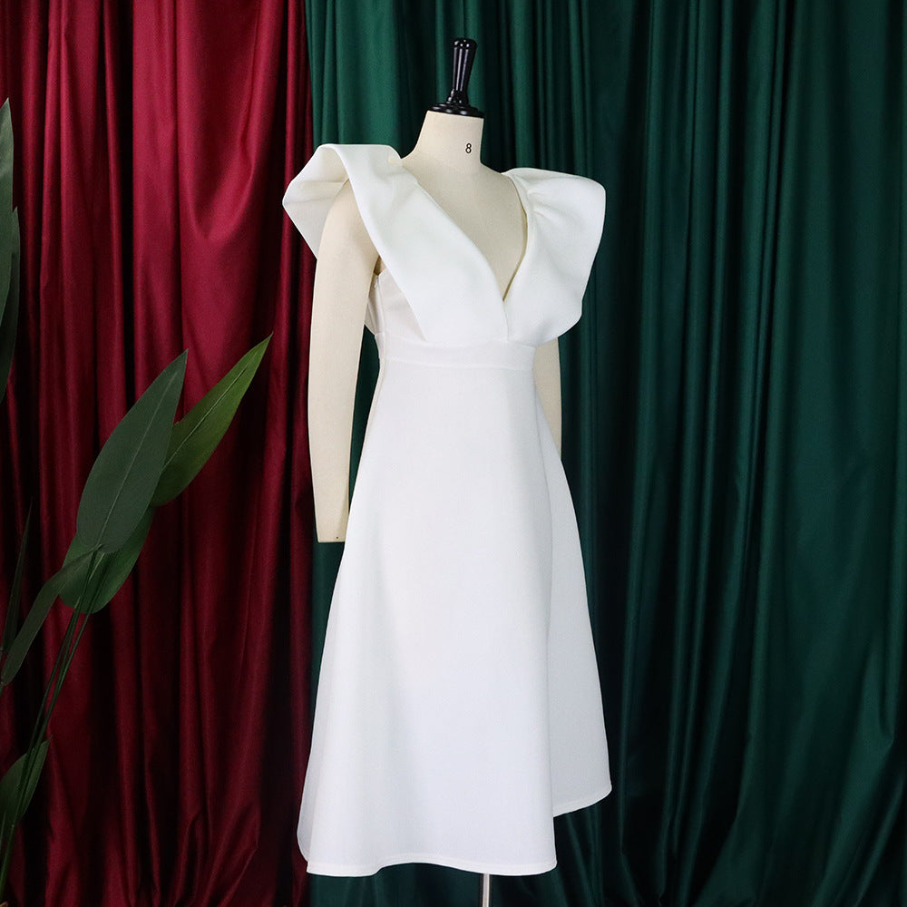 Women's Deep V Neck Sexy Swing Formal Party Dress 39